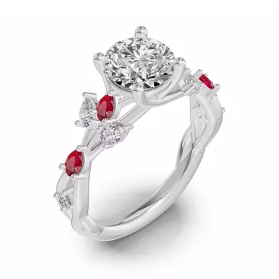 Botanical Twist Ruby Engagement Ring