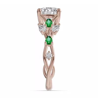 Botanical Twist Tsavorite Engagement Ring
