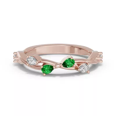 Botanical Twist Tsavorite Band