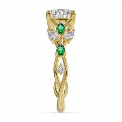 Botanical Twist Tsavorite Engagement Ring
