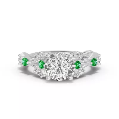 Botanical Twist Tsavorite Engagement Ring