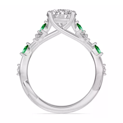 Botanical Twist Tsavorite Engagement Ring