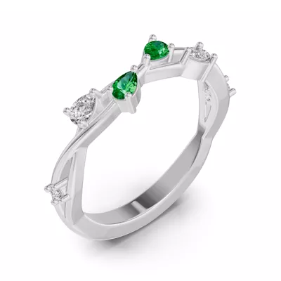Botanical Twist Tsavorite Band