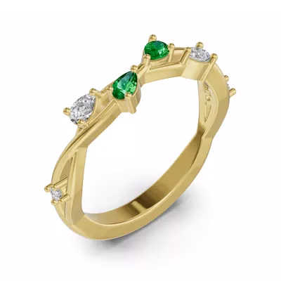 Botanical Twist Tsavorite Band