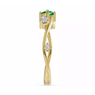Botanical Twist Tsavorite Band