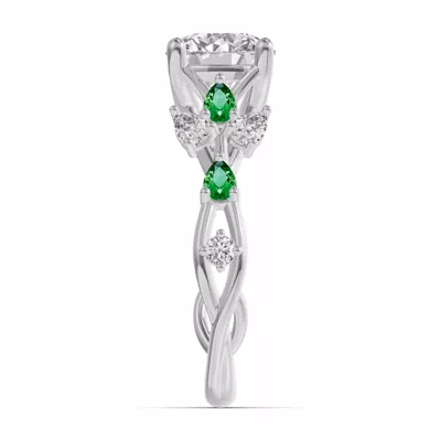 Botanical Twist Tsavorite Engagement Ring