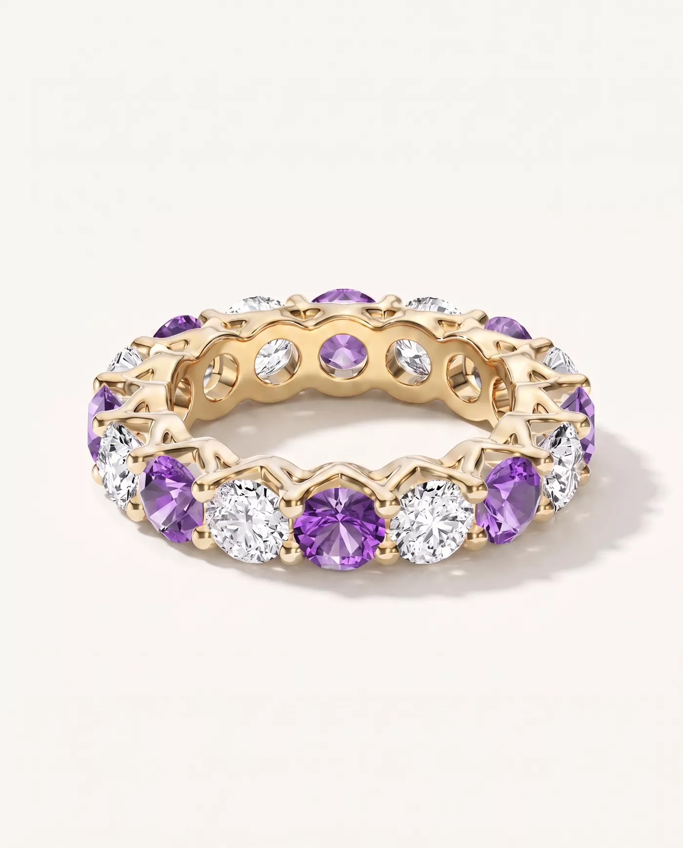 Unity Prong Amethyst & Lab Diamond Eternity Band (4.80 ct. tw.)