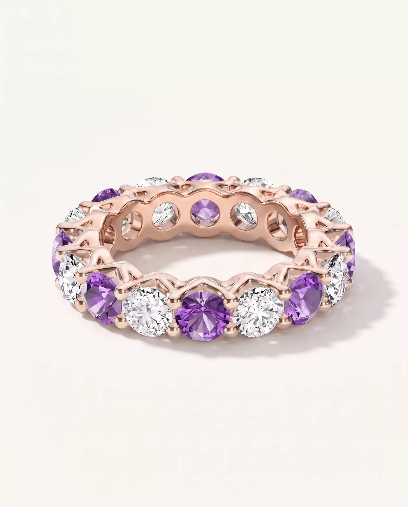 Unity Prong Amethyst & Lab Diamond Eternity Band (4.80 ct. tw.)