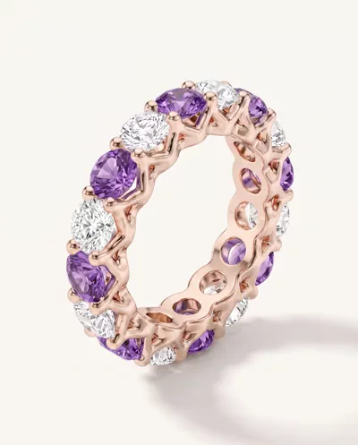 Unity Prong Amethyst & Lab Diamond Eternity Band (4.80 ct. tw.)