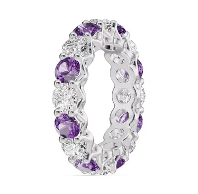 Unity Prong Amethyst & Lab Diamond Eternity Band (4.80 ct. tw.)