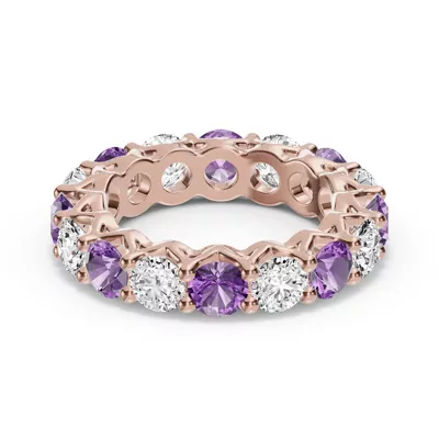 Unity Prong Amethyst & Diamond Eternity Band (4.80 ct. tw.)