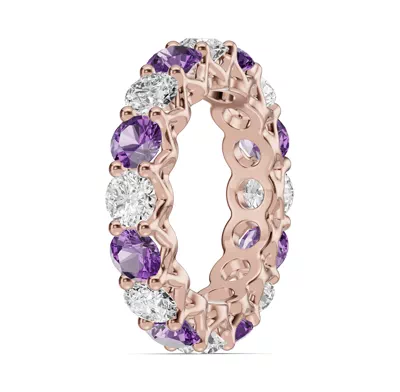 Unity Prong Amethyst & Diamond Eternity Band (4.80 ct. tw.)