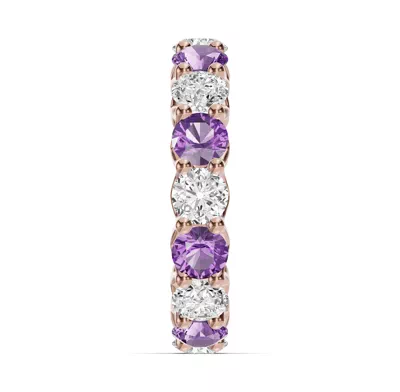 Unity Prong Amethyst & Diamond Eternity Band (4.80 ct. tw.)