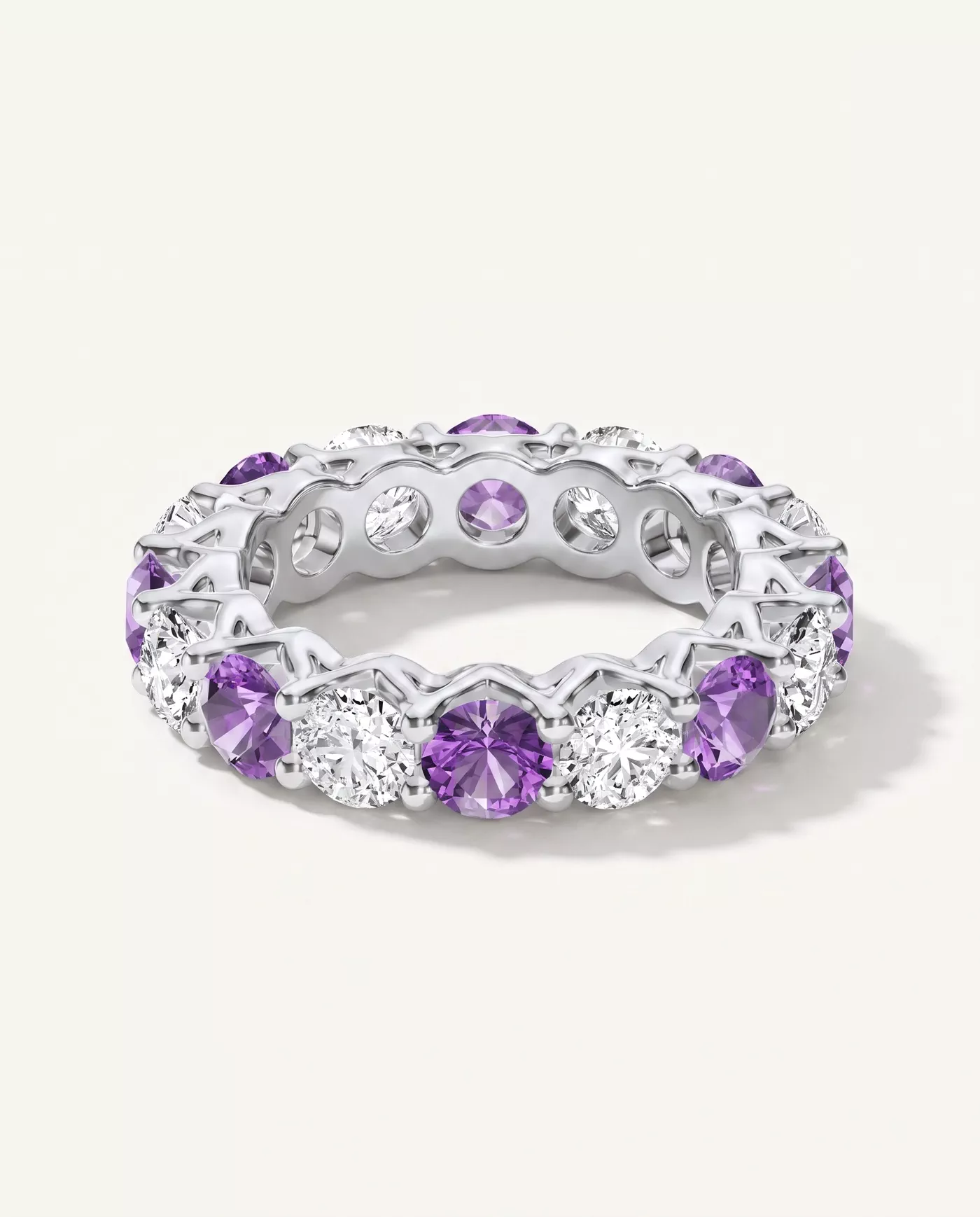 Unity Prong Amethyst & Diamond Eternity Band (4.80 ct. tw.)