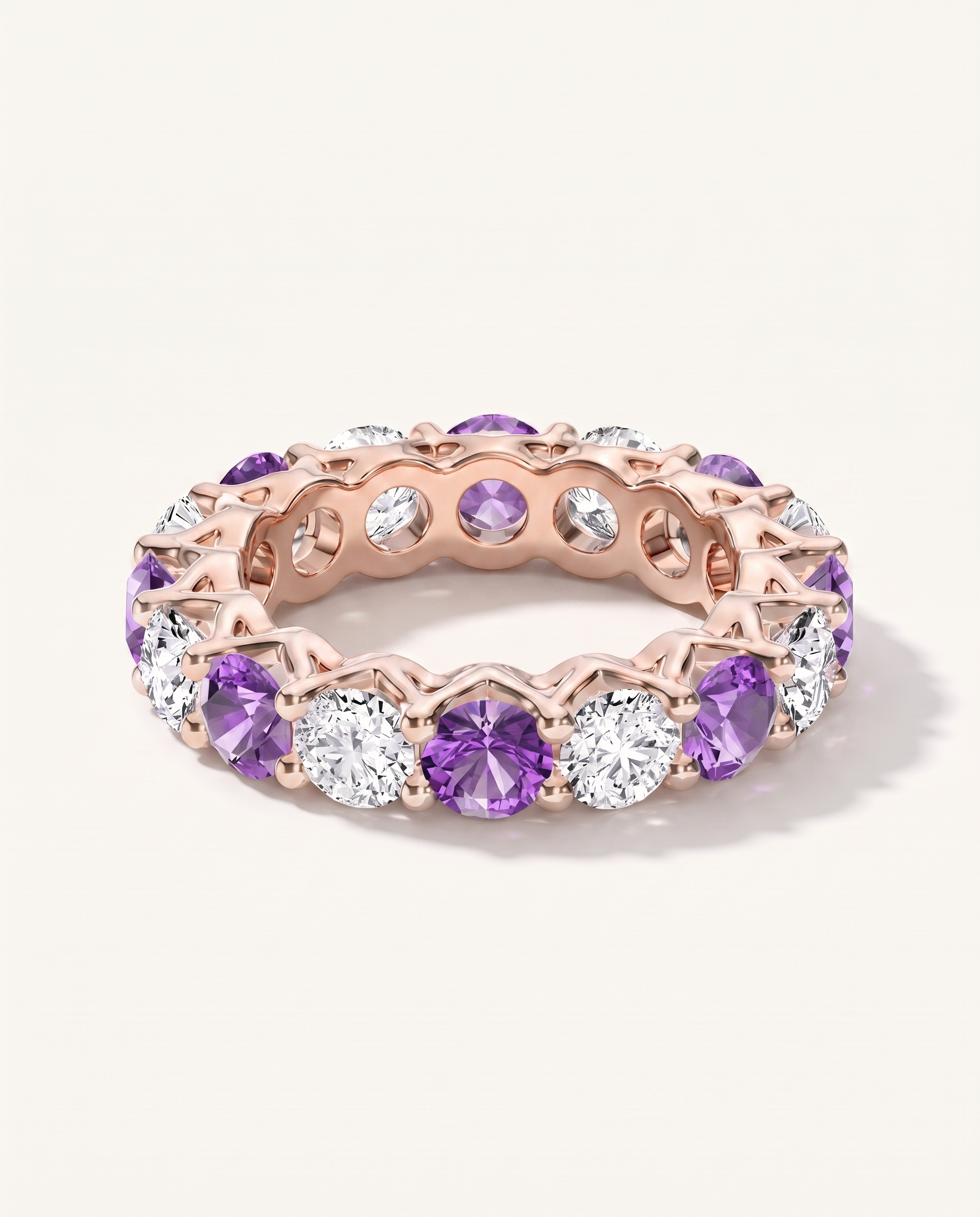 Unity Prong Amethyst & Diamond Eternity Band (4.80 ct. tw.)