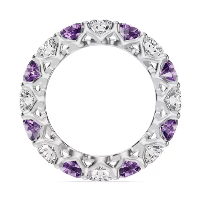 Unity Prong Amethyst & Diamond Eternity Band (4.80 ct. tw.)