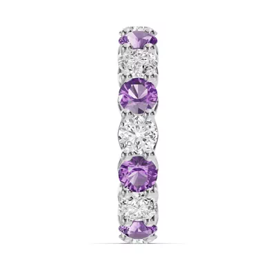 Unity Prong Amethyst & Diamond Eternity Band (4.80 ct. tw.)