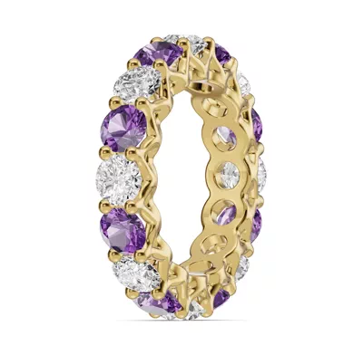 Unity Prong Amethyst & Diamond Eternity Band (4.80 ct. tw.)