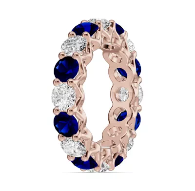 Unity Prong Sapphire & Diamond Eternity Band (4.80 ct. tw.)