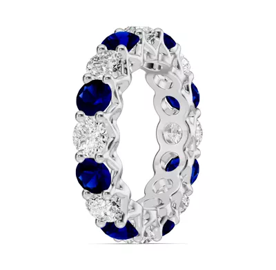 Unity Prong Sapphire & Diamond Eternity Band (4.80 ct. tw.)