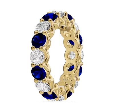 Unity Prong Sapphire & Diamond Eternity Band (4.80 ct. tw.)