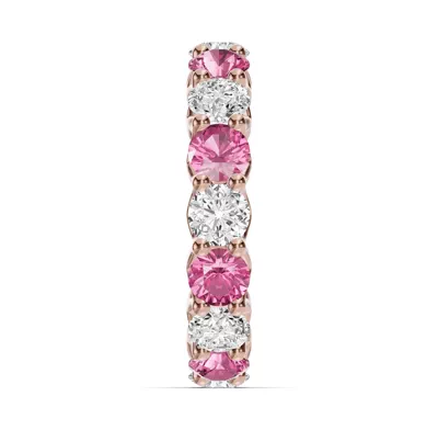 Unity Prong Pink Sapphire & Lab Diamond Eternity Band (4.80 ct. tw.)