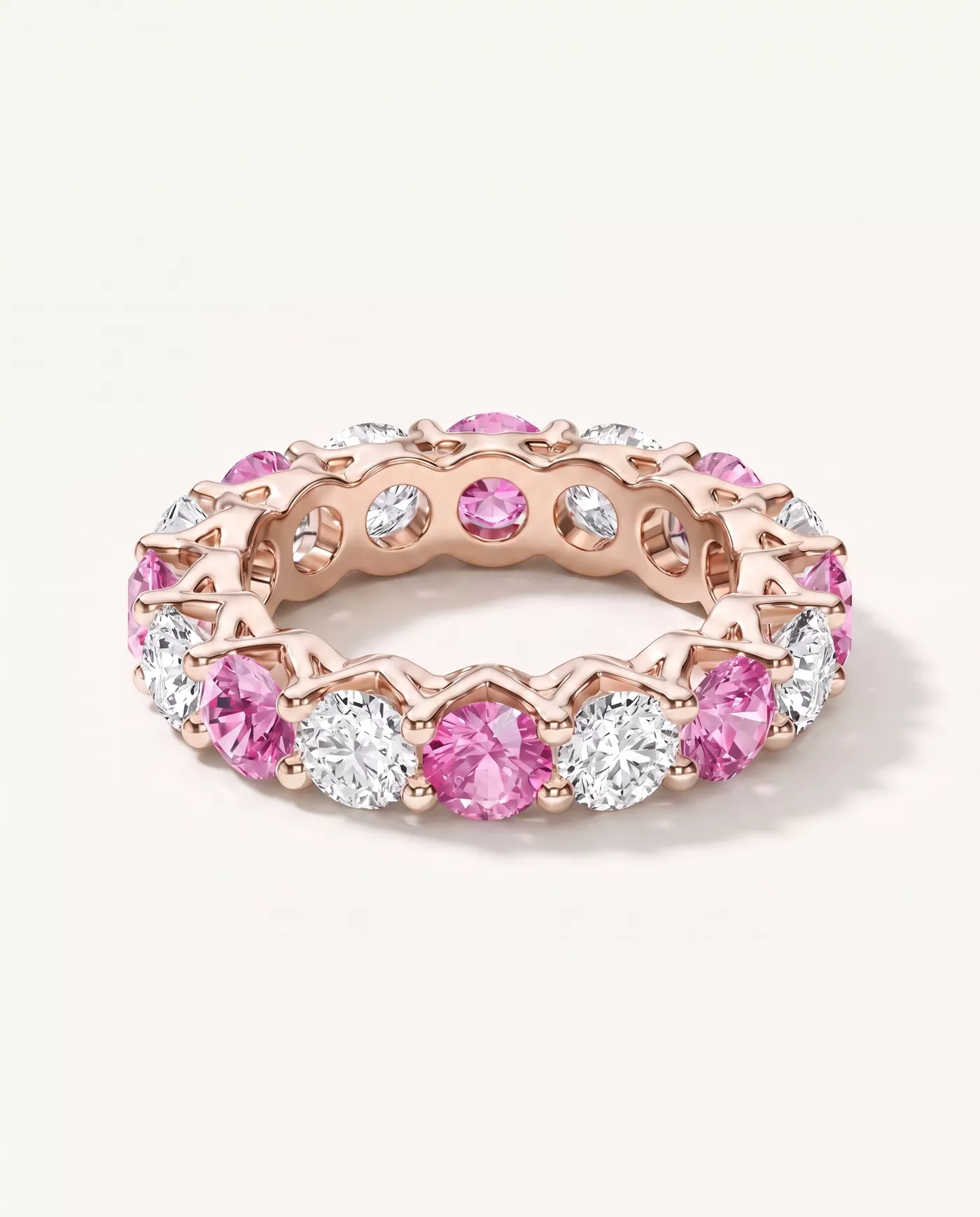 Unity Prong Pink Sapphire & Lab Diamond Eternity Band (4.80 ct. tw.)