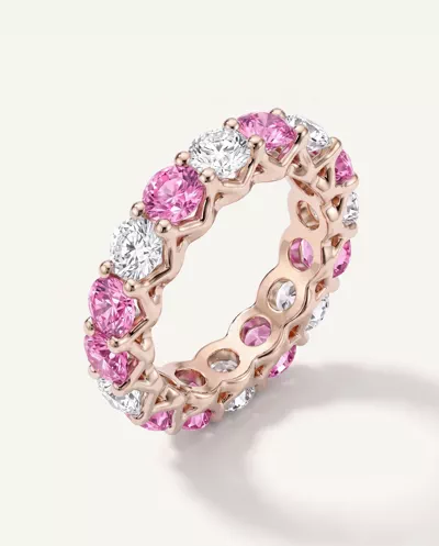 Unity Prong Pink Sapphire & Lab Diamond Eternity Band (4.80 ct. tw.)