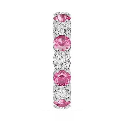 Unity Prong Pink Sapphire & Lab Diamond Eternity Band (4.80 ct. tw.)