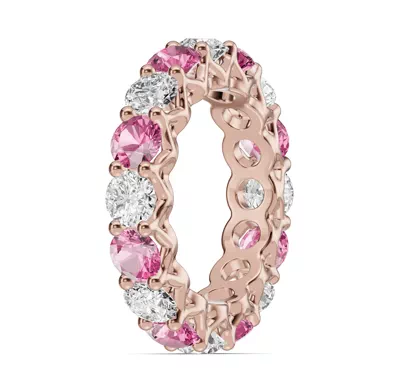 Unity Prong Pink Sapphire & Diamond Eternity Band (4.80 ct. tw.)