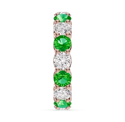 Unity Prong Tsavorite & Lab Diamond Eternity Band (4.80 ct. tw.)