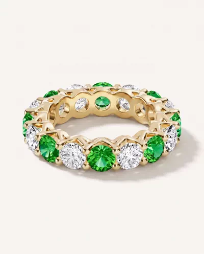Unity Prong Tsavorite & Lab Diamond Eternity Band (4.80 ct. tw.)