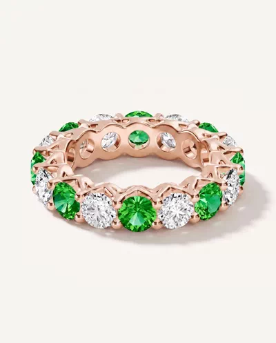 Unity Prong Tsavorite & Lab Diamond Eternity Band (4.80 ct. tw.)