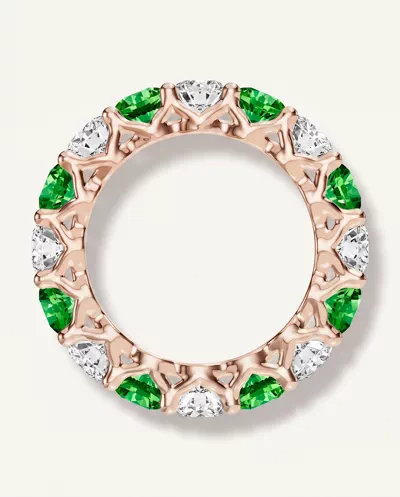 Unity Prong Tsavorite & Lab Diamond Eternity Band (4.80 ct. tw.)