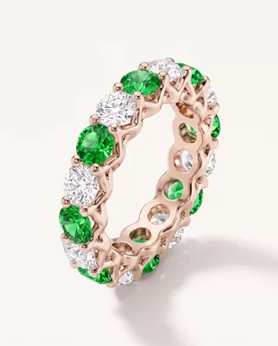 Unity Prong Tsavorite & Lab Diamond Eternity Band (4.80 ct. tw.)