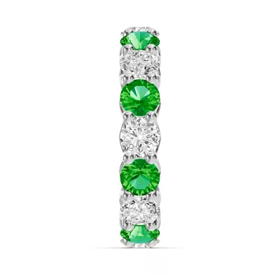 Unity Prong Tsavorite & Lab Diamond Eternity Band (4.80 ct. tw.)