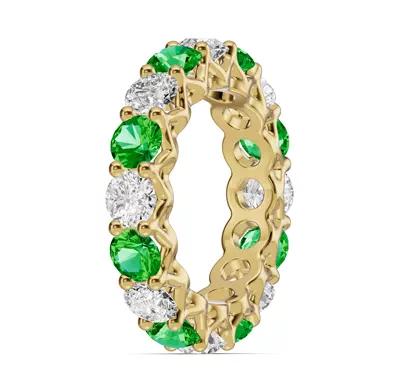 Unity Prong Tsavorite & Lab Diamond Eternity Band (4.80 ct. tw.)