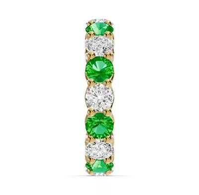 Unity Prong Tsavorite & Lab Diamond Eternity Band (4.80 ct. tw.)