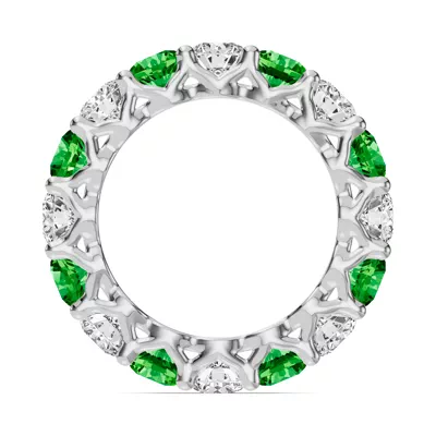 Unity Prong Tsavorite & Lab Diamond Eternity Band (4.80 ct. tw.)