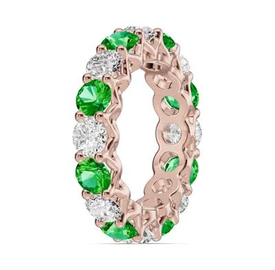 Unity Prong Tsavorite & Diamond Eternity Band (4.80 ct. tw.)