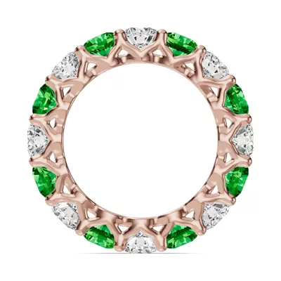 Unity Prong Tsavorite & Diamond Eternity Band (4.80 ct. tw.)
