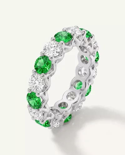 Unity Prong Tsavorite & Diamond Eternity Band (4.80 ct. tw.)