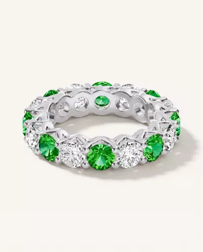 Unity Prong Tsavorite & Diamond Eternity Band (4.80 ct. tw.)