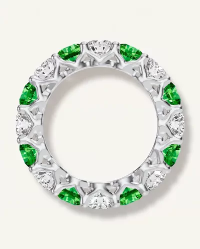 Unity Prong Tsavorite & Diamond Eternity Band (4.80 ct. tw.)