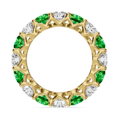 Unity Prong Tsavorite & Diamond Eternity Band (4.80 ct. tw.)