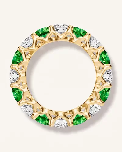 Unity Prong Tsavorite & Diamond Eternity Band (4.80 ct. tw.)