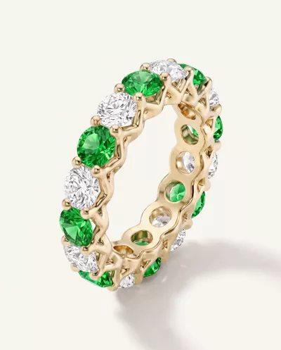 Unity Prong Tsavorite & Diamond Eternity Band (4.80 ct. tw.)
