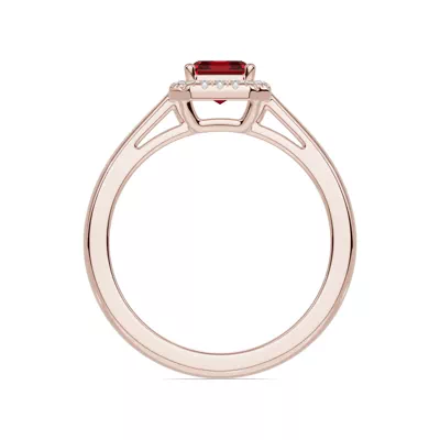 Emerald Garnet Lab Diamond Halo Ring