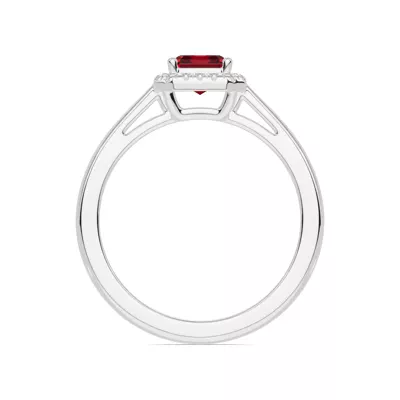 Emerald Garnet Lab Diamond Halo Ring