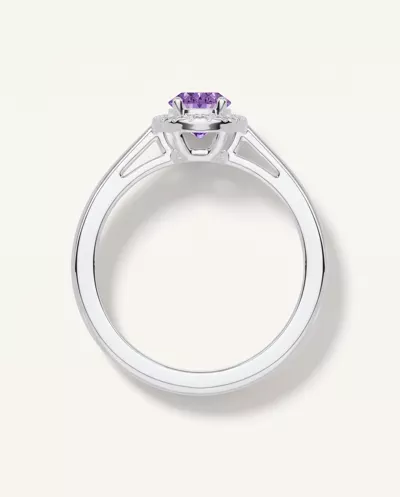 Oval Amethyst Lab Diamond Halo Ring